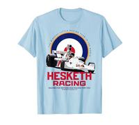 Hesketh Racing Campione del Mondo Britannico Racing Classic Team Maglietta, Uomo, Celeste, L