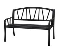 Hespéride - Banco de jardín Alvernia negro de 3 plazas, resistente a la corrosión, acabado liso y transparente, resistente a la intemperie, ideal para terraza y balcón