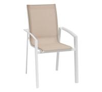 Hespéride - Poltrona da giardino impilabile axant in lino e alluminio epossidico bianco