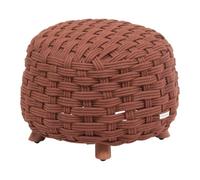 Hespéride - Pouf da giardino rotondo OBBAE - Comoda seduta da esterno - Struttura in alluminio e resistente tessuto in textilene - Colore mogano - Adatto per patio, balcone, soggiorno