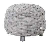 Hespéride - Pouf da giardino rotondo OBBAE - Comoda seduta da esterno - Telaio in alluminio e resistente tessuto in textilene - Grigio grafite - Adatto per patio, balcone, soggiorno