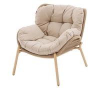 Hespéride - Sedia a Sdraio da Giardino Color Beige meloano - Acciaio epossidico antiruggine e Resina Intrecciata Effetto Tweed - Cuscini idrorepellenti - Sedia da Esterno per terrazza, Balcone, Patio