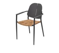 HESPERIDE Sedia da giardino con braccioli Rubby grigia grigio