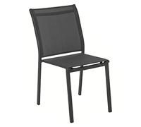 Hespéride - Sedia da giardino impilabile essentia in alluminio epossidico antracite e grafite