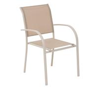 Hespéride - Sedia da giardino impilabile Piazza, lino e argilla, resistente alla ruggine, leggera, facile da riporre, mobili da giardino e da balcone