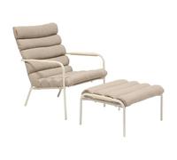 Hespéride - Sedia da Giardino Solani Relax - Sedia da Esterno in Acciaio antiruggine, Texaline - Colore Argilla - Poggiapiedi Incluso - Balcone e terrazzo