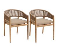 Hespéride - Set di 2 poltrone da giardino Tevio Miele - alluminio antiruggine acacia anti-scolorimento - Mobili da esterno terrazza balcone