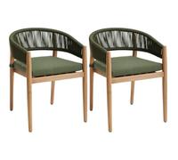 Hespéride Set di 2 poltrone da giardino Tevio Verde Oliva