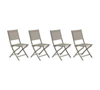 Hespéride - Set di 4 sedie da giardino essentia pieghevoli in nocciola