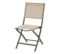 Hespéride - Set di 4 sedie da giardino pieghevoli essentia in lino e verde alloro, alluminio e texalina