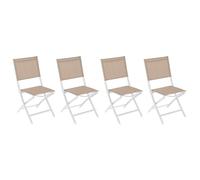 Hespéride - Set di 4 sedie da giardino pieghevoli Essentia Lin & Bianco