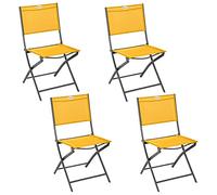 Hespéride - Set di 4 sedie da giardino pieghevoli in acciaio trattato con resina epossidica modula giallo senape e grafite