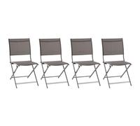Hespéride - Set di 4 sedie da giardino pieghevoli in alluminio trattato con resina epossidica axant in wengé e pralina