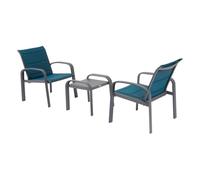 Hespéride - Set di mobili da Giardino Duo in Alluminio a 2 posti Elyn Blu Anatra e Grafite