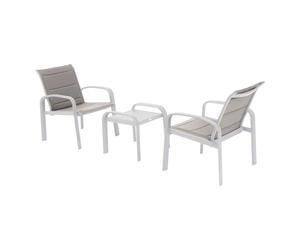 Hespéride - Set di mobili da Giardino Duo in Alluminio a 2 posti Elyn Nocciola e Bianco
