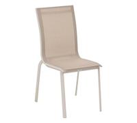 Hespéride - Silla de jardín apilable Axant de Lino Beige - Aluminio con revestimiento epoxi - Dimensiones 48 x 63 x 94 cm - Mobiliario de Exterior apilable