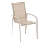 Hespéride - Silla de jardín apilable Axant Linen & Clay Antióxido Texaline Ligera Fácil de guardar Mobiliario de Exterior para terraza y balcón
