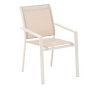 Hespéride - Silla de jardín apilable Essentia de Lino y Arcilla - Aluminio Resistente a la corrosión - Mobiliario de Exterior para terraza, balcón y Patio
