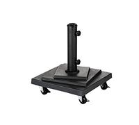 Hespéride - Supporto per ombrellone quadrato con rotelle nere 15 kg in calcestruzzo