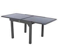 Hespéride - Tavolo da giardino allungabile Piazza, antracite e grafite, 8 posti a sedere, in alluminio epossidico