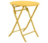 Hespéride - Tavolo da giardino pieghevole greensboro rotondo senape a 2 posti in acciaio trattato con polveri epossidiche