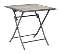 Hespéride - Tavolo da giardino pieghevole quadrato Azua, grigio fumo - 2 posti - Alluminio verniciato epossidico antiruggine