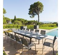 HESPERIDE Tavolo estensibile in alluminio, da 135/270x90x75 cm grigio