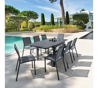 HESPERIDE Tavolo estensibile in alluminio, da 90/180X90X75 cm grigio