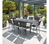 HESPERIDE Tavolo giardino allungabile 90 180x90x75 - Piazza grigio grafite