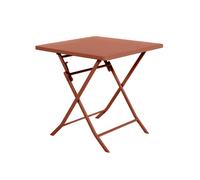 HESPERIDE Tavolo giardino pieghevole 70x70x71 Greensboro rosso ambra arancione
