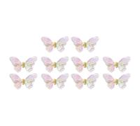 Hesroicy10 pezzi di ciondoli a forma di farfalla per unghie, paillettes colorate e brillanti per nail art fai da te e creazioni in resina,