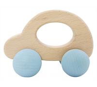 Hess Holzspielzeug 10864 - Figura di Legno spingibile, Auto della Serie Nature in Blu, per Bambini a Partire da 3 Mesi, Giocattolo da afferrare con Ruote per rotolare avanti e Indietro