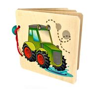 Hess Holzspielzeug Foto, Realizzato 14314-Libro Illustrato in Legno, Motivo Auto, Fatto a Mano, Adatto a Bambini dai 6 Mesi in su, Multicolore, 14314