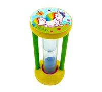 Hess Holzspielzeug 14589 - Orologio da denti in legno, serie Unicorno, fatto a mano, circa 3,5 x 3,5 x 8 cm, con sabbia colorata, per uso quotidiano durante la pulizia dei denti