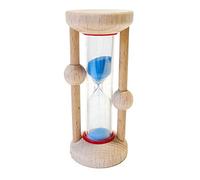 Hess Holzspielzeug 14594 - Orologio per dentatura in legno, per bambini e bambini, realizzato a mano, naturale puro, ca. 3,5 x 3,5 x 8 cm, clessidra con sabbia colorata, per uso quotidiano per lavarsi