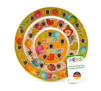 Hess Holzspielzeug 15643 - Portacandele ad anello, per compleanno, per bambini, in legno, per 26 candele, circa 22 cm