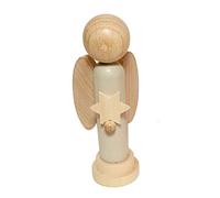 Hess Holzspielzeug 40042 - Statuetta di Angelo in Legno, con Cuore, Dipinta di Bianco, ca. 12 cm, Prodotta nei Monti Metalliferi, Idea Regalo, Decorazione e per Gli Amanti degli Angeli
