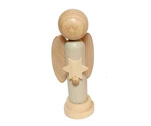 Hess Holzspielzeug 40042 - Statuetta di Angelo in Legno, con Cuore, Dipinta di Bianco, ca. 12 cm, Prodotta nei Monti Metalliferi, Idea Regalo, Decorazione e per Gli Amanti degli Angeli