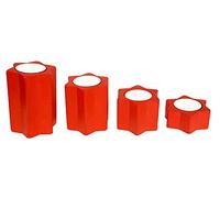 Hess Holzspielzeug 40043 - Portacandele a Forma di Stella, Set di 4, in Legno, Rosso, Altezza Circa 3 cm, Circa 5 cm, Circa 7 cm e Circa 9 cm, Decorazione per Occasioni Speciali dai Monti Metalliferi