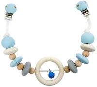 Hess pendente per passeggino in legno naturale con campanellino blu