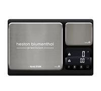 Heston Blumenthal Precision by Salter 1049A HBBKDR - Bilancia Premium, max precisione, doppio piatto, 10kg, piatto 200g, facile lettura, misure metriche/imperiali, Aggiungi e pesa, acciaio inox