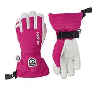 HESTRA Army Leather Heli Ski Jr. - 5 Finger - Bambino - Bianco / Rosa - Taglia 5- modello 2026