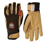 Hestra Ergo Grip - Guanto Attivo in Pelle, Antivento, 5 Dita, Resistente, per Sci, Escursionismo, Kayak e Zaino in Spalla, Colore: Foresta Scura/Marrone Naturale, 9