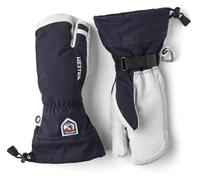 Hestra Guanti da Sci da Uomo e Donna: Guanto Invernale a 3 Dita in Pelle Militare, Blu Navy, 8
