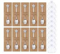 Hestya 10 Set Cucchiaini da Caffè - Regali di Ringraziamento per Colleghi e Insegnanti, Porta Cucchiaini, Cucchiaini in Acciaio Inox con Incisione, Sacchetti in Organza per Regali di Commiato