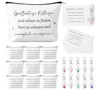 Hestya 10 Sets Regalo di Commiato per i Colleghi Include Borsa per Cosmetici Portachiavi a Forma di Angelo Biglietto d'Auguri Regalo per Cambio di Lavoro Regali di Commiato per i Colleghi