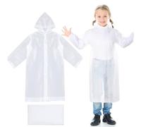 Hestya 2 Impermeabili per Bambini Ragazzi Ponchielli Poncho Antipioggia con Cappuccio Riutilizzabili Mantella da Pioggia