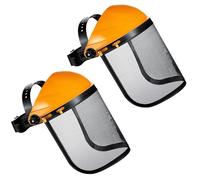 Hestya 2 Visiere di Sicurezza a Rete per Decespugliatore Visiera Protettiva da Lavoro Elmetto Forestale di Protezione Visiera Casco per Motosega Giardinaggio Prato (Arancione)
