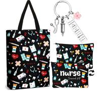Hestya 3 Pezzi Regali Infermieri per Natale - Nurse Survival Kit | Regalo Ringraziamento Medico - Infermiere Borsa Cosmetici Medici Portachiavi con Stetoscopio per Giornata degli Infermieri