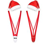 Hestya 4 Pezzi Set Cappelli Mankini di Babbo Natale Cappello Natalizio Costume Borat Natale Divertente per Uomo(Classico)